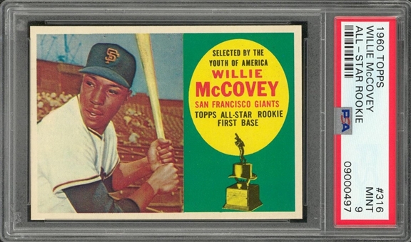 1960 Topps #316 Willie McCovey Rookie Card – PSA MINT 9